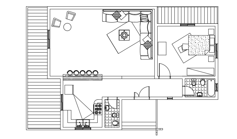2D AutoCAD Drawing of 15x10m Simple House Plan for Efficient Living