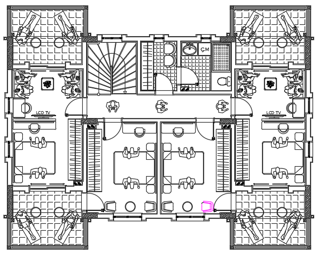 15x11m architecture second floor house plan cad drawing is given in this file