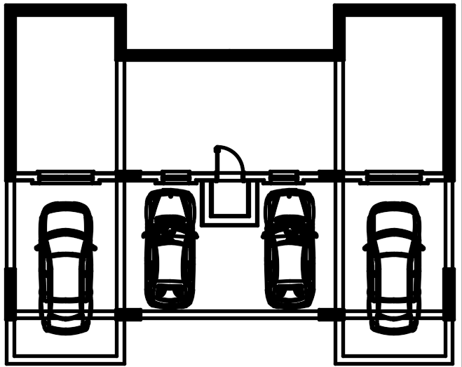 15x12m multifamily ground floor house plan AutoCAD drawing