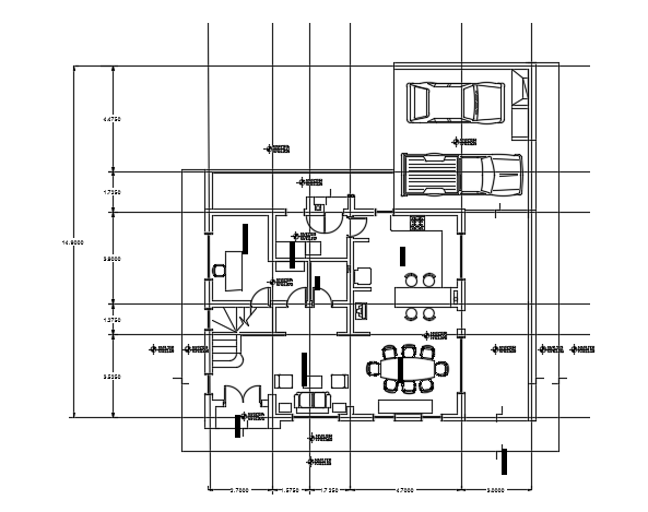 15x13m architecture 3bhk house plan cad drawing is given in this file