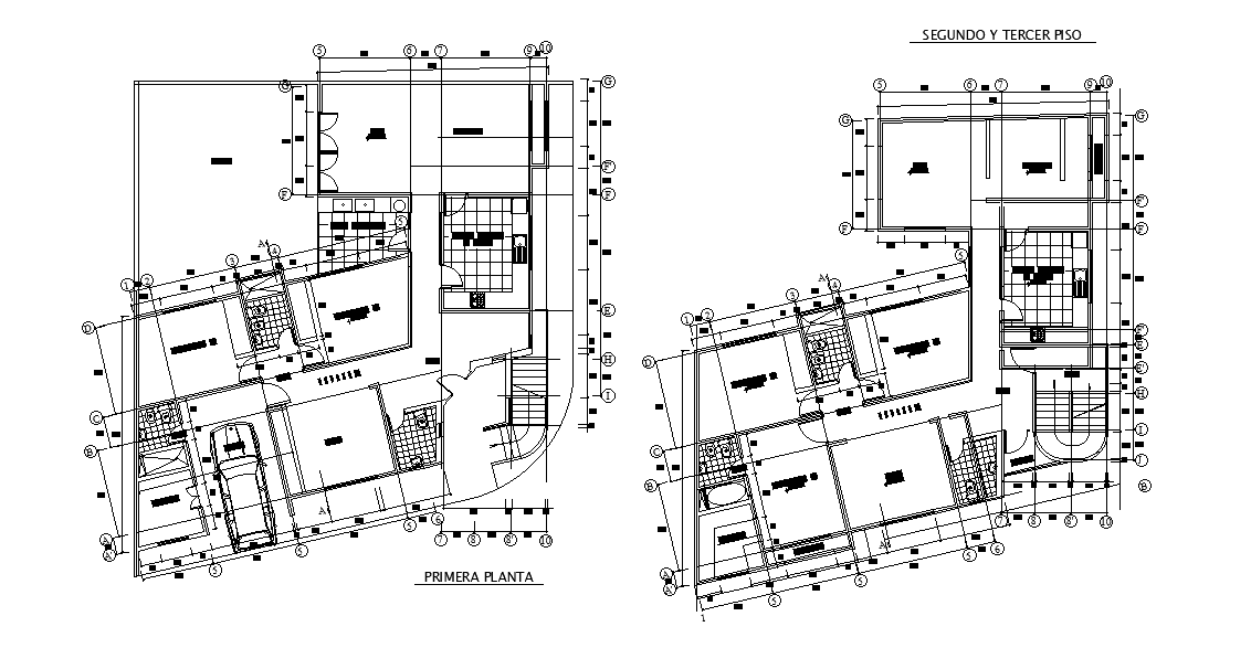 15x13m villa plan is given in this Autocad drawing file. Download now.