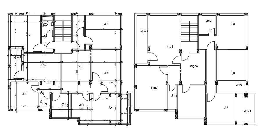 15x14 Meter House Floor Plan DWG File