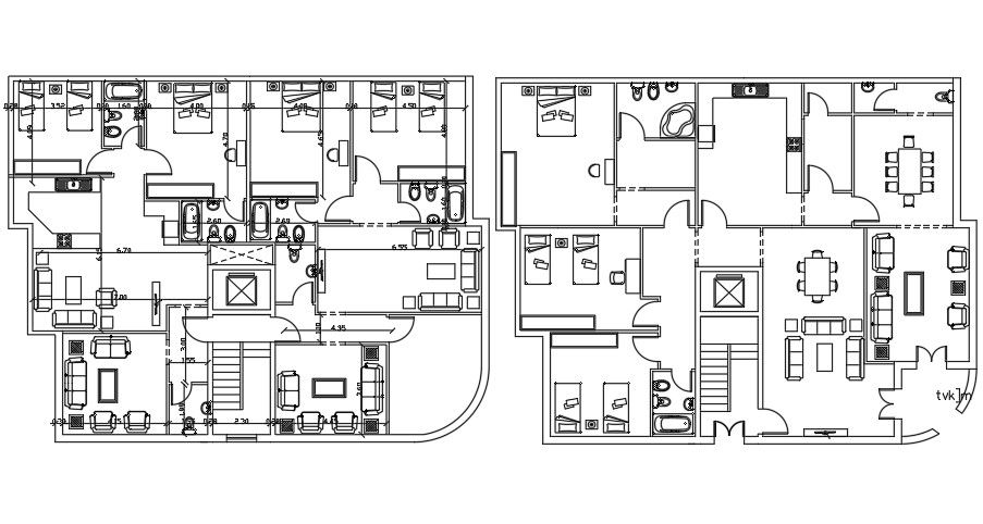 15x14 Meter House Furniture Layout AutoCAD File