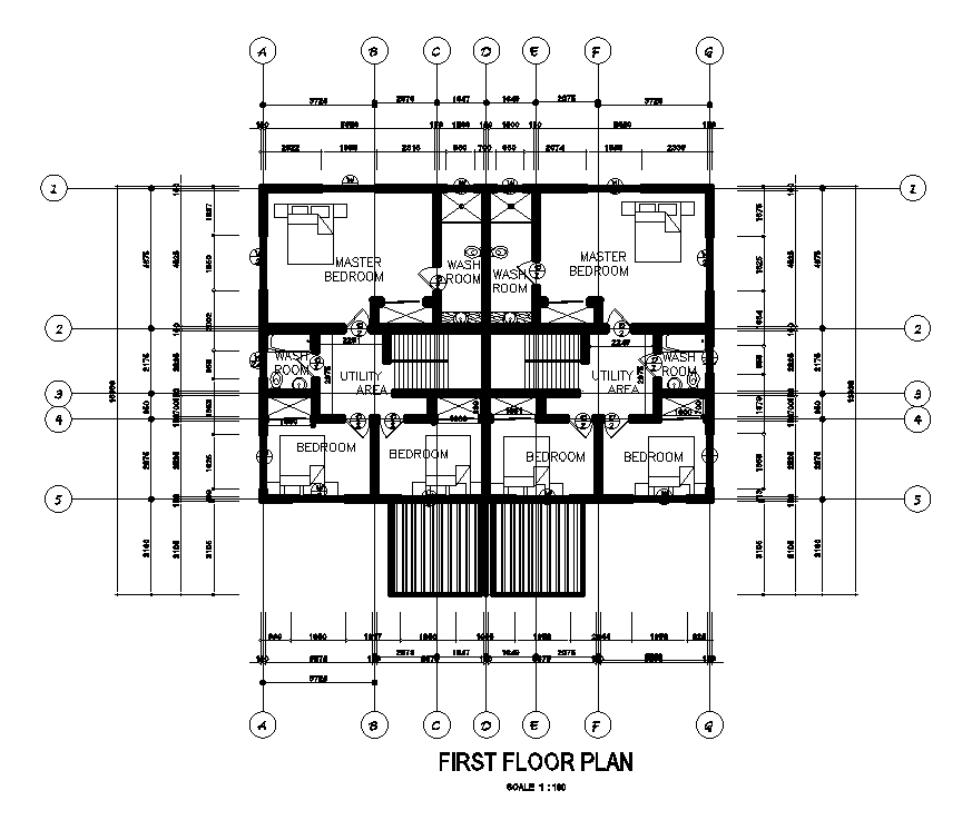 15x14m duplex house plan is given in this Autocad drawing model.Download now.