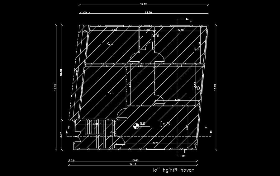 15x14m house plan is given in this AutoCAD drawing model