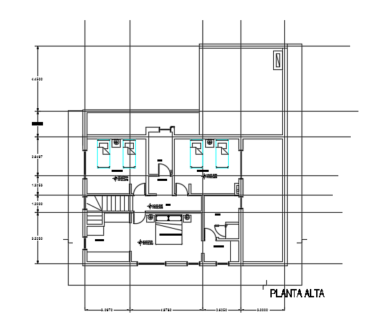 15x14m modern first floor house plan AutoCAD 2d drawing