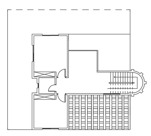 15x15m Architecture Double-Story First Floor House Plan CAD Drawing