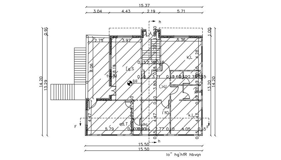 15x15m home plan Architecture drawing