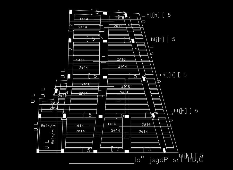 15x15m house plan column layout AutoCAD drawing