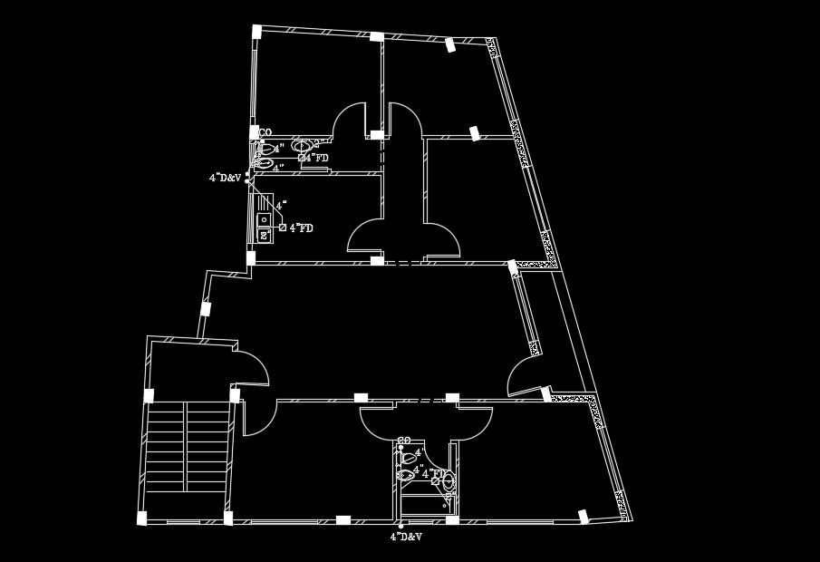 15x15m house plan kitchen & bathroom CAD block drawing