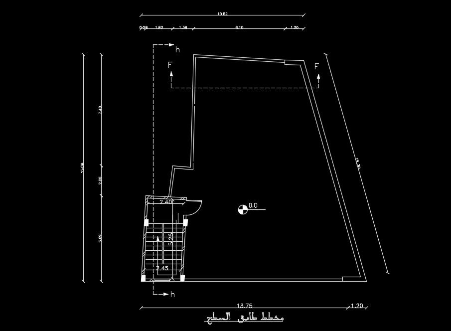 15x15m house plan roof layout drawing model view
