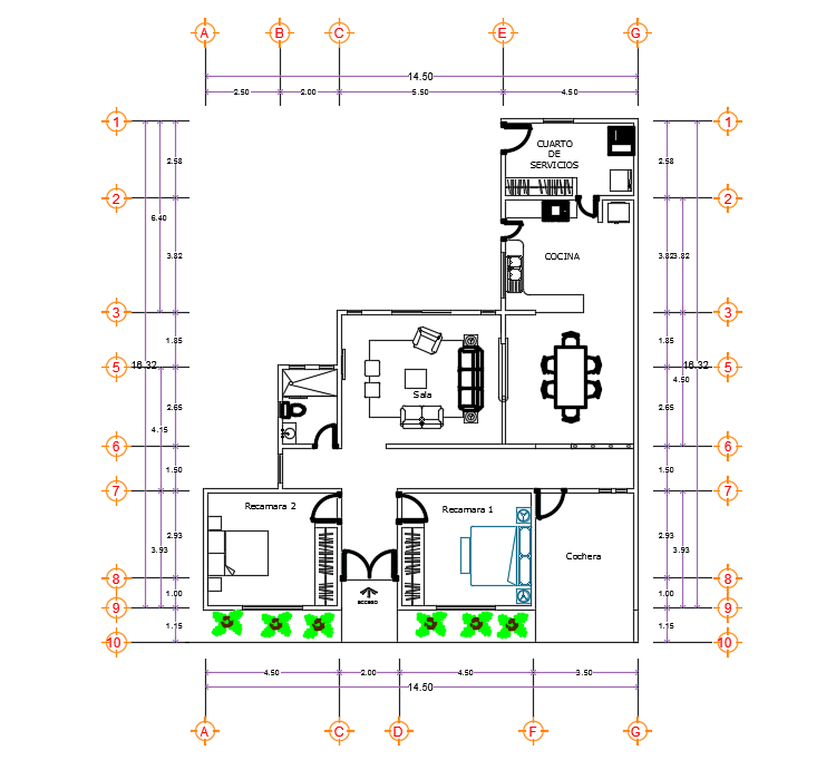 15x16m house plan with car parking cad model is given in this file