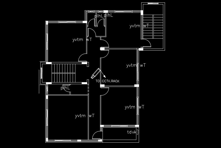 15x16m second school plan of the security system drawing Download now