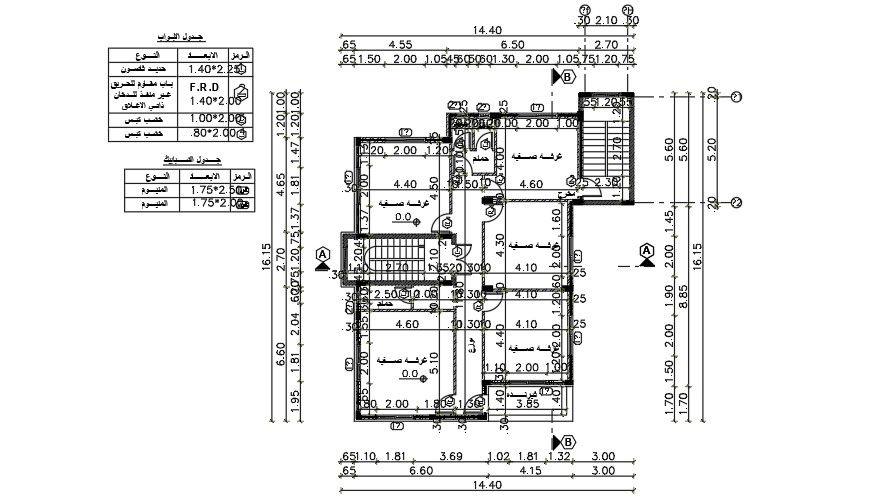 15x17 Meter 3 BHK apartment AutoCAD File Download