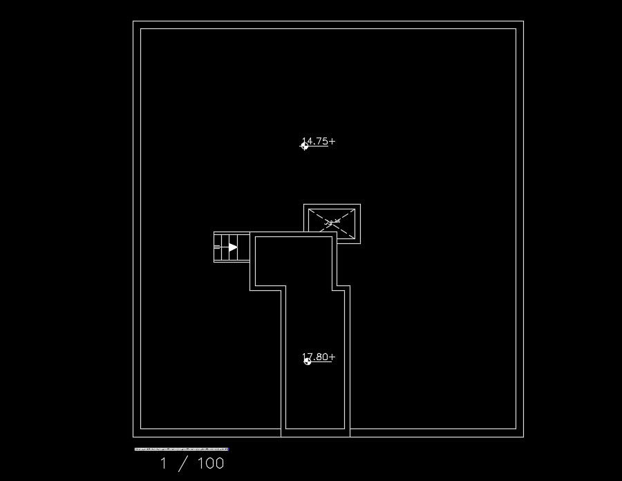 15x17m house plan of the staircase layout drawing