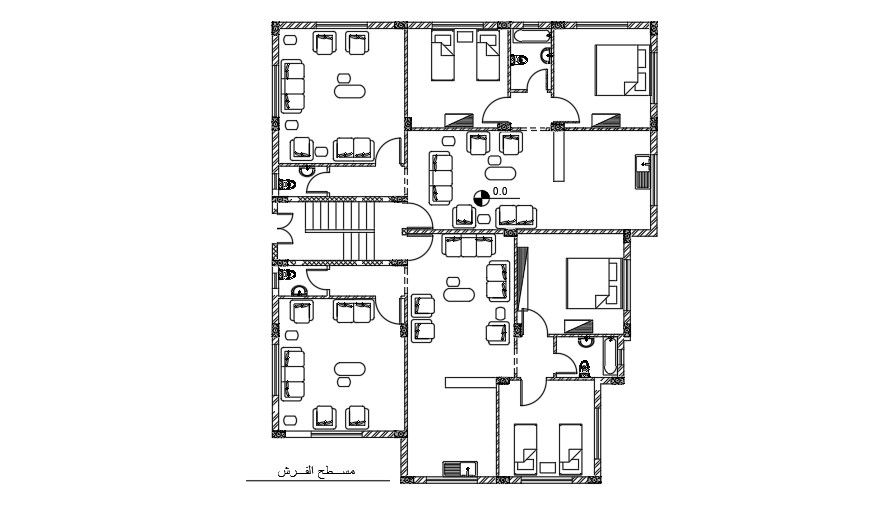 15x18 Meter Apartment Furniture Layout Plan AutoCAD File