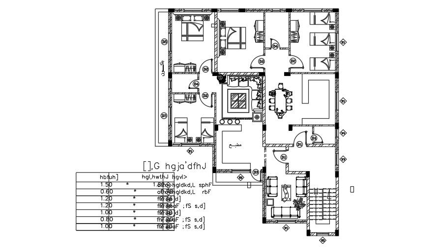 15x18 Meter House Furniture Layout Plan File