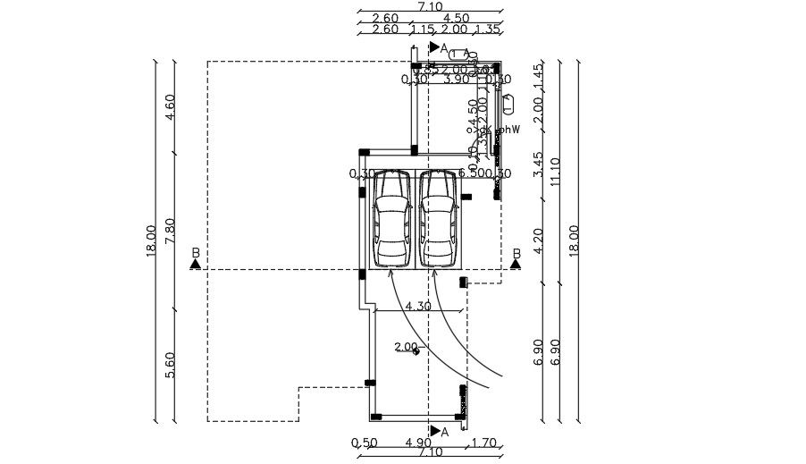 15x18 Meter Parking Layout AutoCAD File