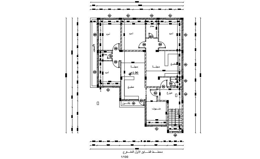 15x18m house plan drawing is given in this AutoCAD model download the file