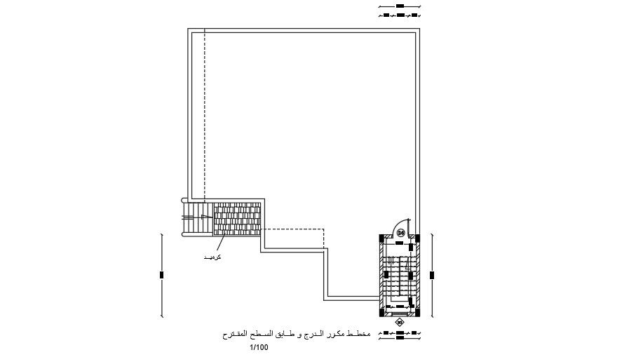 15x18m house plan of the staircase dimension drawing