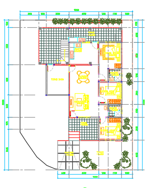 15x20m 3bhk architectural ground floor house plan CAD drawing