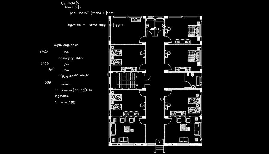 15×21m G plus 1 5 BHK House Plan with Furniture Layout