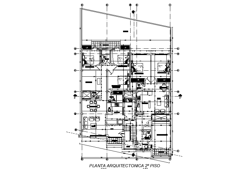 15x22m twin house plan is given in this Autocad drawing file. Download now.