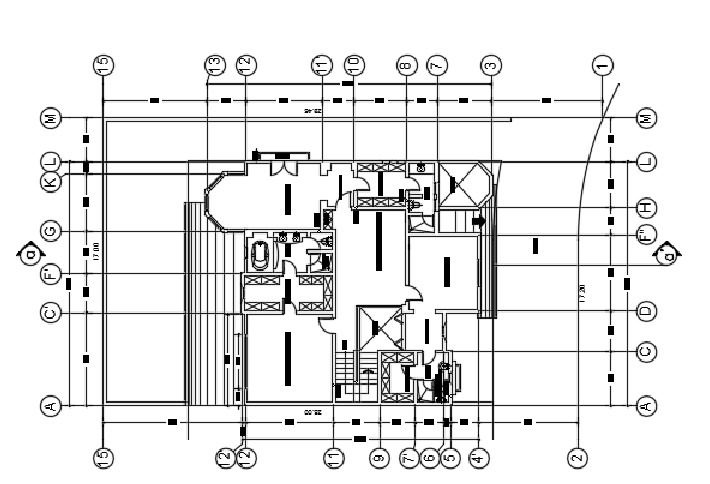 15x28m architecture 3bhk first floor house plan 2d drawing