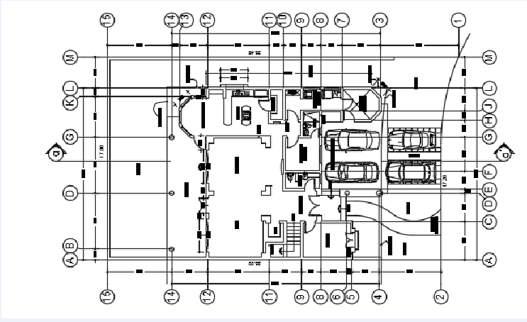 15x28m architecture 3bhk ground floor house plan 2d drawing