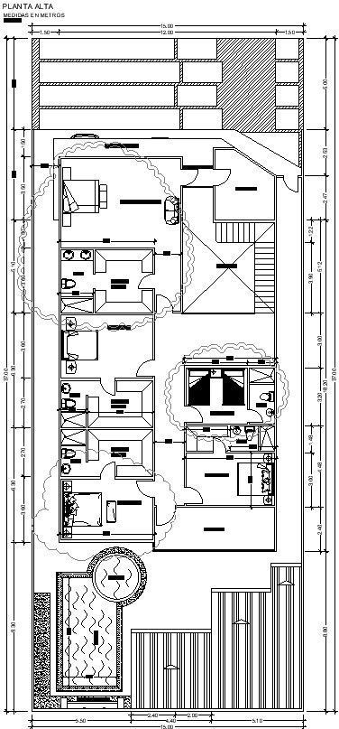 15x37m first floor villa plan AutoCAD model is given in this file
