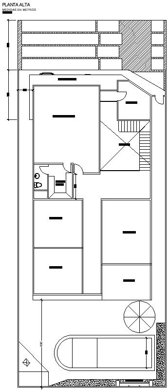 15x37m house plan first floor room detail AutoCAD model