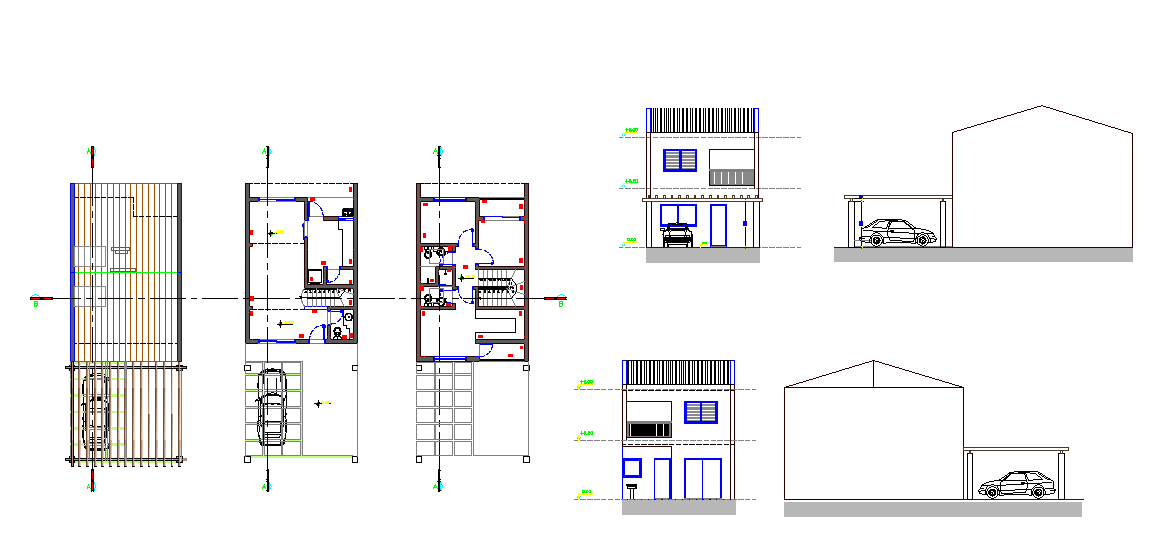 15x7 Meter 3 BHK House Plan AutoCAD File