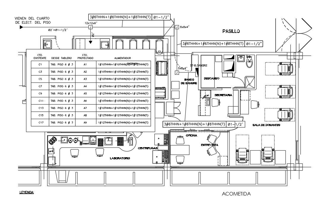15x7m hospital blood bank plan is given in this Autocad drawing file. Download the Autocad model