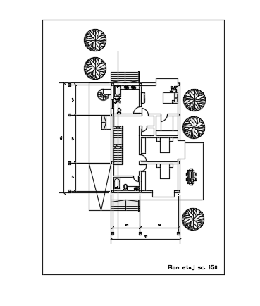 15x9m architecture first floor house plan CAD drawing
