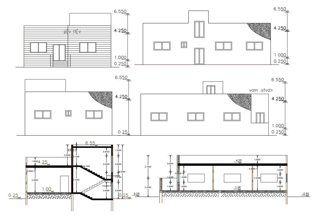 1600 Square Feet House Building Design DWG File