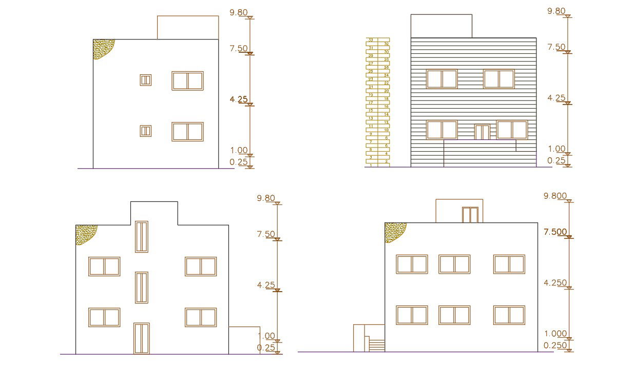 1600 Square Feet House Building Elevation Design