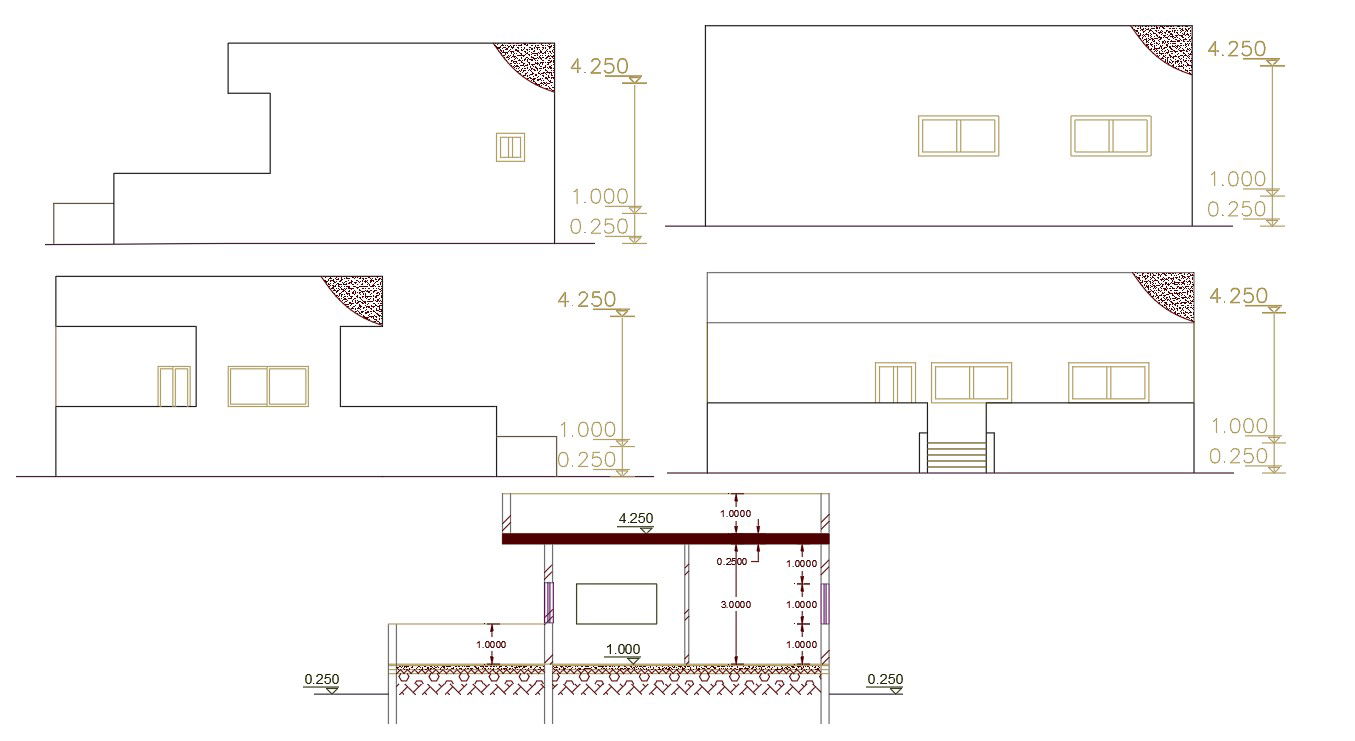 160 Square Yard House Building Design DWG File