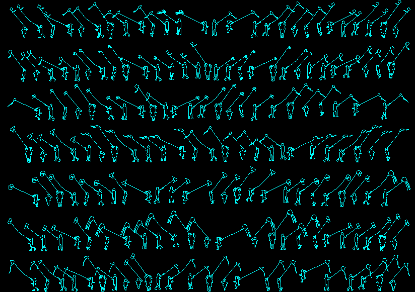 People CAD Drawing with Human Figure Blocks for Design Layouts