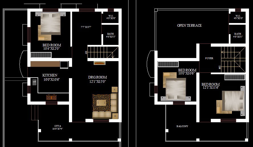 Layout Plan of House CAD Drawing in AutoCAD for Residential Design