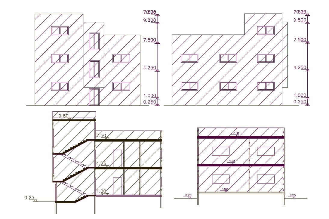 1680 Sq Ft House Building Design DWG File
