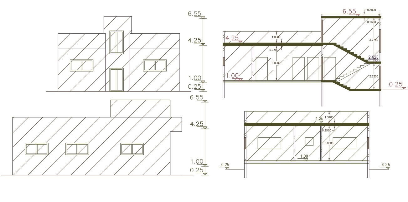 1680 Square Feet House Building Design DWG File