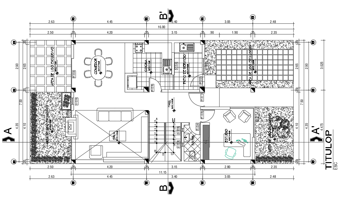 16X8 Meter House Ground Floor Plan AutoCAD Drawing DWG File