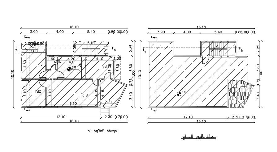 16x10 Meter 3 BHK House Plan DWG Layout