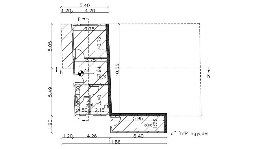 16x10m house plan AutoCAD drawing