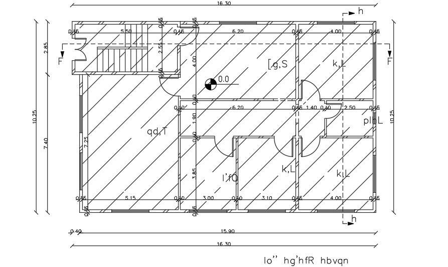 16x11 Meter 3 BHK House Plan AutoCAD File