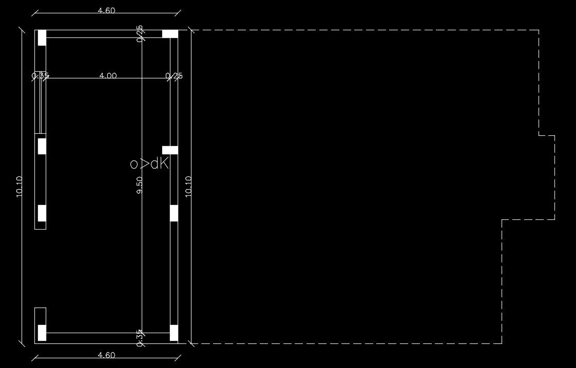 16x11m architecture house plan AutoCAD drawing