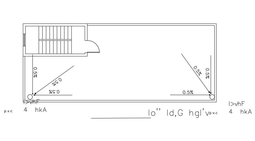 16x11m house plan rain water slope drawing