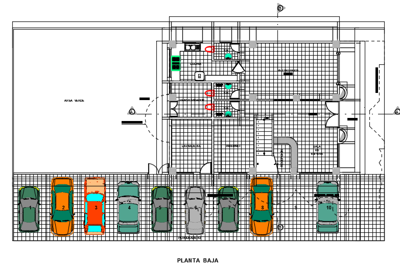 16x12m ground floor hotel plan 2D AutoCAD drawing