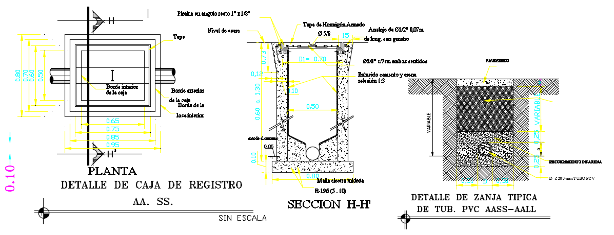 16x12m hotel building septic CAD drawing