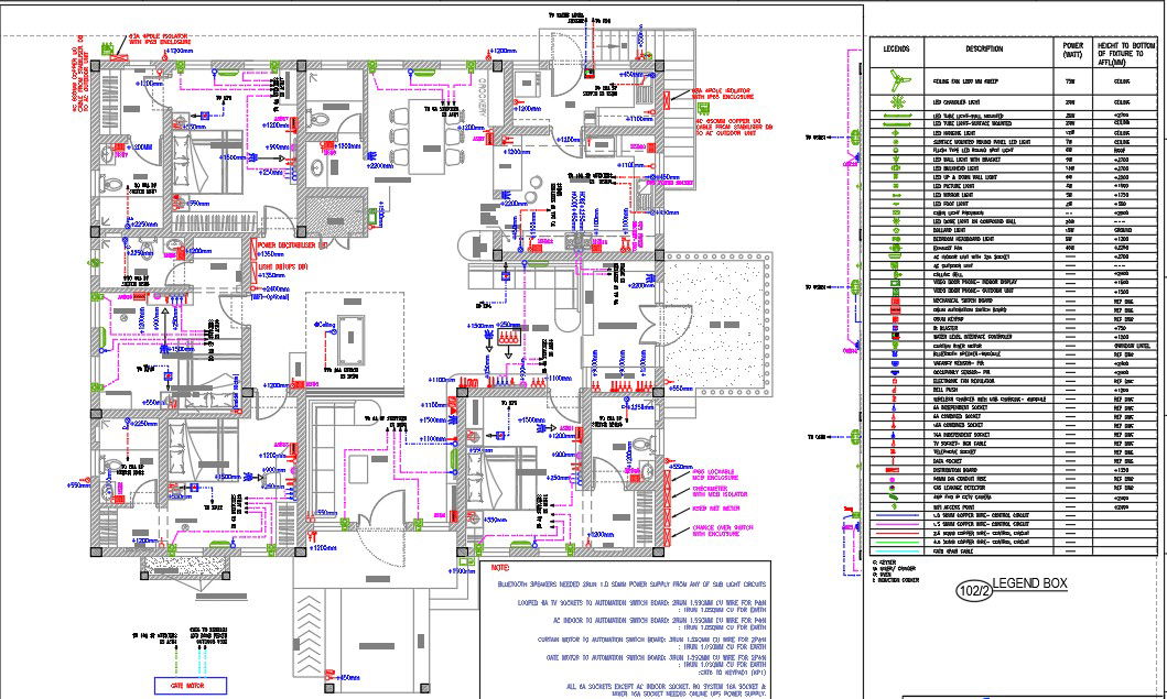 16x14m ground floor house plan power points arrangement layout